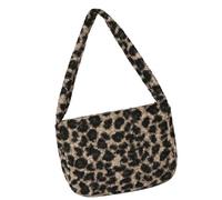 Zenlir Borsa a tracolla alla moda in pelliccia sintetica, design leggero, ergonomica, per il massimo comfort durante i viaggi, per pendolari, borsa a tracolla alla moda in peluche, Colore caffè., One