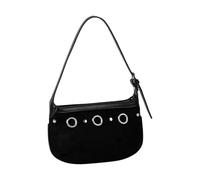 Zenlir Borsa a tracolla da donna leggera in camoscio con comoda tracolla e scomparti multipli per l'uso quotidiano elegante borsa a tracolla casual per tutti i giorni, Nero , One Size