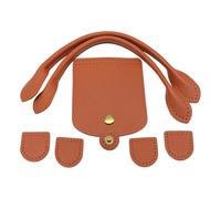 Zenlir Borsa in pelle artigianale con patta con cerniera e tracolla regolabile e bottoni a pressione per borse a maglia borse vuote, Marrone, One Size