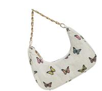 Zenlir Borsa multiuso in cotone leggera con design floreale con accento ergonomico maniglia per ufficio shopping pendolari borsa, Catena 2, One Size