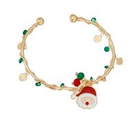 Zenlir Braccialetto Decorativo Leggero del della Festa Natale Presenta Un Fascino Multiplo Che Include Cappelli E Nastri in Lega con Campana per Cappello da Babbo Natale