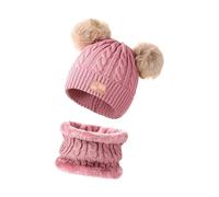 Zenlir Caldo cappello per bambini scaldacollo combinato leggero materiali acrilici morbidi elastici per attività all'aperto cappello lavorato a maglia per bambini, A, Taglia unica