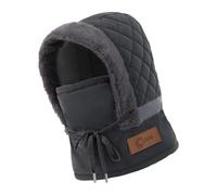 Zenlir Cappello elastico con scaldacollo foderato in pile per sci, escursionismo e spostamenti quotidiani attività all'aperto, copricapo invernale unisex, grigio, Taglia unica