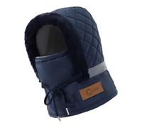 Zenlir Cappello elastico con scaldacollo foderato in pile per sci, escursionismo e spostamenti quotidiani attività all'aperto, copricapo invernale unisex, blu navy, Taglia unica