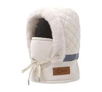 Zenlir Cappello elastico con scaldacollo foderato in pile per sci, escursionismo e spostamenti quotidiani attività all'aperto, copricapo invernale unisex, Beige, Taglia unica