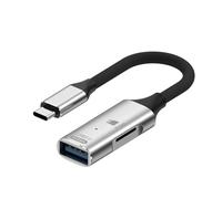 Zenlir Convertitore USB C intrecciato in nylon con lettore di schede di tipo generale per smartphone tablet Espansione di archiviazione esterna USB OTG