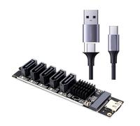 Zenlir Plug-Play - Scheda di espansione SATA3 a 5 porte, chipset JMS580 e JM575, ampia compatibilità per sistemi desktop hard disk expander