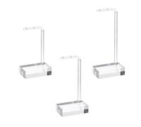 Zenlir Set di 3 supporti multifunzionali per orecchini, in acrilico, per esposizione e conservazione di gioielli in negozi o per uso domestico, facile da montare