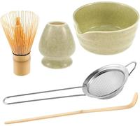 ZenMatcha Master Set da 5 pezzi Kit da tè giapponese cerimoniale con frusta in bambù ciotola in ceramica cucchiaio setaccio frullino per uova Premium sostenibile per autentica cerimonia Matcha e uso