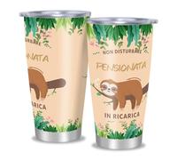 ZenMood Regalo Pensione Donna, Tazza Termica Regali per Pensione, Pensionata dell’ Anno Regalo Donna, Idee Regalo Pensione per Donne Collega Mamma Nonna Moglie Amica, Caffè Termica (20oz)