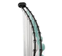 Zenna Home Asta per tenda da doccia a doppia tensione curva, senza foratura, regolabile da 127 a 182 cm, facile da installare, antiruggine, nero opaco