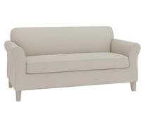 Zenna Home Chenille Stretch Slipcover, 2-Piece Sofa, Ivory/Bone