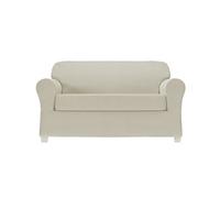 Zenna Home Fodera elasticizzata in ciniglia, 2 pezzi, avorio/osso