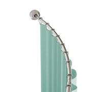 Zenna Home Rustproof Curved Shower Curtain Rod, No Drill Tension or Permanent Mount Adjustable Curved Shower Rod for Bathroom, Easy Install, Rounded for Extra Room, 50 to 72 Inches, Brushed Nickel