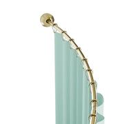 Zenna Home Rustproof Curved Shower Curtain Rod, No Drill Tension or Permanent Mount Adjustable Curved Shower Rod for Bathroom, Easy Install, Rounded for Extra Room, 50 to 72 Inches, Gold