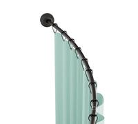 Zenna Home Rustproof Curved Shower Curtain Rod, No Drill Tension or Permanent Mount Adjustable Curved Shower Rod for Bathroom, Easy Install, Rounded for Extra Room, 50 to 72 Inches, Matte Black