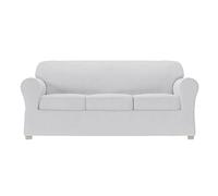Zenna Home Simply Fit - Copridivano elasticizzato, 4 pezzi, colore: argento