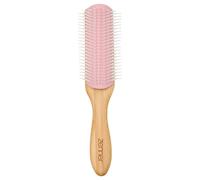 Zenner Spazzola districante in bambù, adattabile, con file in nylon rimovibili, per capelli ricci, spessi o voluminosi, manico leggero in bambù naturale