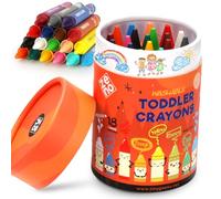 ZENO 18 Colori Jumbo + Crayon Atossici per Bambini 1-3 Anni | Crayon Lavabili per Bambini 4-8 Anni | Crayon Grandi e Facili da Impugnare | Crayon per Bambini 2-4 Anni | Crayon da Viaggio