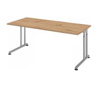 ZENO 19 S | Scrivania - 180x80 regolabile in altezza Rovere Nodato/Argento