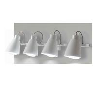 ZENO 4 BINARIO A QUATTRO LUCI ORIENTABILI NEL COLORE BIANCO CON PORTALAMPADE ATTACCO E27