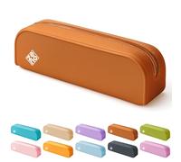 ZENO Astuccio Arancione in Silicone - Astuccio Morbido per Ragazzi e Adulti, Bustina Aesthetic Compatta per Scuola, Università, Trucco o Ufficio, Portapenne con Zip - Arancione - Terracotta Shore