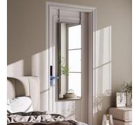 ZenoMirris Specchio intero 122 x 35 cm, specchio sospeso sopra la porta, specchio da parete con cornice in alluminio, specchio per porta per camera da letto, soggiorno, sottile, nero