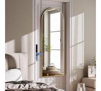 ZenoMirris Specchio intero 127 x 41 cm, specchio curvo sopra la porta, specchio da parete con cornice in alluminio, specchio per porta per camera da letto, soggiorno, più stretto, oro
