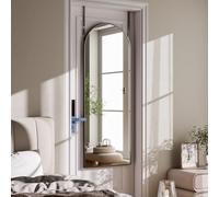 ZenoMirris Specchio intero 127 x 41 cm, specchio curvo sopra la porta, specchio da parete con cornice in alluminio, specchio per porta per camera da letto, soggiorno, sottile, nero