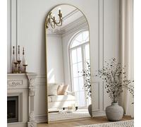 ZenoMirris Specchio intero 150 x 40 cm, a forma di arco, con cornice in alluminio, specchio da pavimento e specchio da parete da appoggiare, appoggiare o appendere, per camera da letto e soggiorno