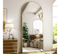 ZenoMirris Specchio intero 162 x 53 cm, a forma di arco, con cornice in alluminio, specchio da pavimento e specchio da parete da appoggiare, appoggiare o appendere, per camera da letto e soggiorno