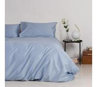 Zenoni & Colombi Copripiumino Matrimoniale King 100% Raso di Cotone 300 fili - Set Copripiumino e federe, Made in Italy (Azzurro Orizzonte, Matrimoniale King)