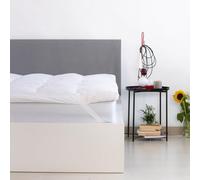 Zenoni & Colombi Topper Coprimaterasso Piazza e mezza in 100% Piuma d’oca, Made in Italy - Correttore per Materasso adatto a tutte le stagioni con angoli elastici, anallergico e antiacaro (120x190cm)