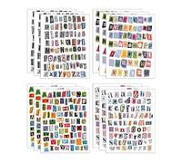 ZenoScope 12 Lettere Adesive Piccole, Stickers Alfabeto Vintage per Journaling, Scrapbooking e Decorazione Laptop, Design Elegante