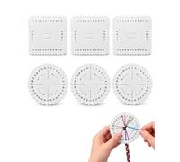 ZenoScope 6 Disco Kumihimo per Braccialetto, Tondelli Intreccio Macramè Quadrati, Strumenti Tessitura Corda DIY, Attrezzatura Fatto a Mano