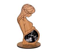 ZenoScope Cornice Ecografia Gravidanza in Legno, Base Stabile Desktop, Targa per Annunciare la Gestazione e Conservare la Prima Ultrasonografia per Decorare la Nursery