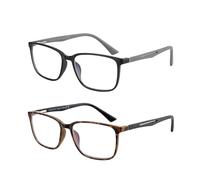 ZENOTTIC Occhiali con Filtro Luce Blu, Occhiali da Lettura Uomo con Montatura Quadrata, Antiriflesso per Sport e Computer Nero e guscio di tartaruga 3.5 x
