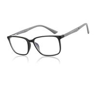 ZENOTTIC Occhiali con Filtro Luce Blu, Occhiali da Lettura Uomo con Montatura Quadrata, Antiriflesso per Sport e Computer Nero 2 x