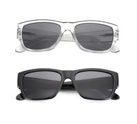 ZENOTTIC Occhiali da Lettura Bifocali per Uomo: Occhiali da Sole Rettangolari Classici con Protezione UV400 - Occhiali Retro Squadrati Oversize
