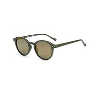 ZENOTTIC Occhiali da Sole Polarizzati Retrò Classici Rotondi Vintage Occhiali da Sole UV400 Montatura da Uomo e Donna (VERDE MATTE + GIALLO RIFLETTENTE)