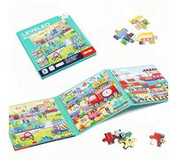 Zenovate Puzzle Magnetico, 3-in-1 Puzzle Bambini 3 4 5 anni, 25-30-42 Pezzi Puzzle Traffico, Giocattolo di Attività Giochi Magnetici da Viaggio, Giochi da Viaggio Bambini 3 4 5 Anni