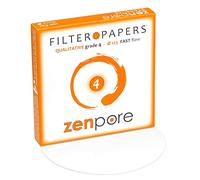 zenpore Carta Filtro Laboratorio 12,5 cm, Carta da Filtro Qualitativa Standard di Grado 4 - Flusso rapido 125 mm (100 dischi)