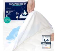 ZenPur Coprimaterasso, prodotto nell'UE, certificato Oeko-TEX Standard 100, in cotone, impermeabile e durevole, protezione e comfort in uno (180 x 200 cm, Bianco)