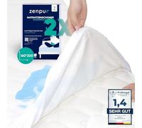 ZenPur Coprimaterasso, prodotto nell'UE, certificato Oeko-TEX Standard 100, in cotone, impermeabile e durevole, protezione e comfort in uno (160 x 200 cm, 2 pacchi - Bianco)