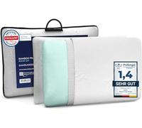 ZenPur Cuscino Memory Foam Ortopedico, 60 x 40 x 13 cm, 2 pacchi, Ergonomico, Antibatterico con Fodera in Fibra di bambù - Ideale per Dolori Cervicali - Ipoallergenico e Altamente Traspirante