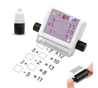 ZENQARI 1 Pezzo Timbro a Rullo Digitale per Bambini, Timbro per Esercizi di Addizione e Sottrazione, Gioco Educativo per Bambini 4-8 Anni, Strumento per Pratica Matematica a Casa o in Classe (45*45mm)