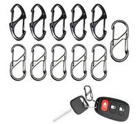 ZENQARI 11 Pezzi S Mosquetón Ganci a Chiusura Rapida Metallo Doppio Ganci a Chiusura Rapida Ideale per Campeggio Escursionismo e Zaino (Nero)