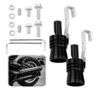 ZENQARI 2 Pezzi Simulatore Suono Marmitta Auto, Silenziatore Finto Turbo Universale senza Modifiche, Tubo di Scarico in Metallo Nero con Strumenti di Installazione, per Appassionati Modifiche Auto