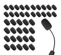 ZENQARI 40 Pezzi Spugna Microfono, Coprispugna Microfono a Forma di U Spessa e Densa Antivento Antipop, 22x30mm, Spugna Nera, per Streaming Live, Creazione di Contenuti, Ufficio, Palco e Doppiaggio