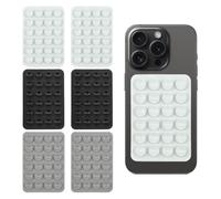 ZENQARI 6 Pezzi Ventosa per Telefono, Suction Cup Silicone, Antiscivolo, Adatto per Selfie e Video, 8x5.5cm, Nero Grigio Bianco